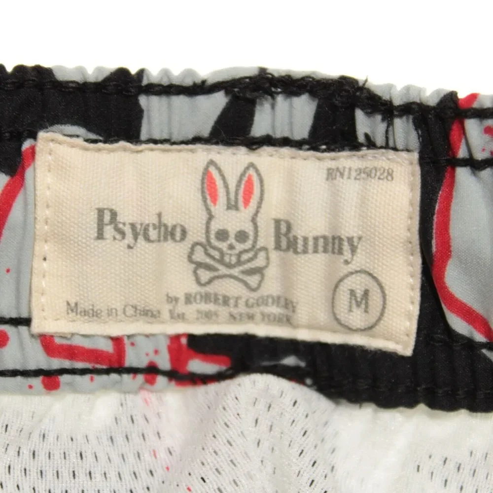 Psycho Bunny NWT Swim Suit Size M US In Black Gray & Red 100% Polyester - Picture 6 of 11